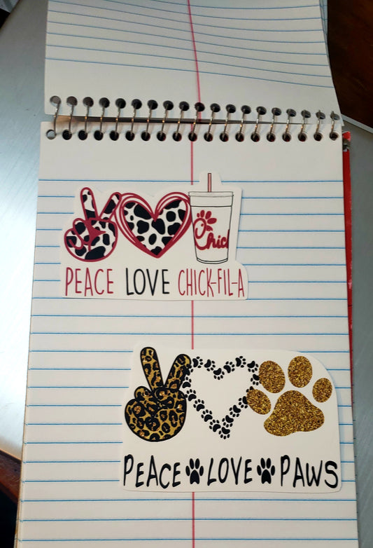 Peace Love Paws Sticker // Waterproof Sticker