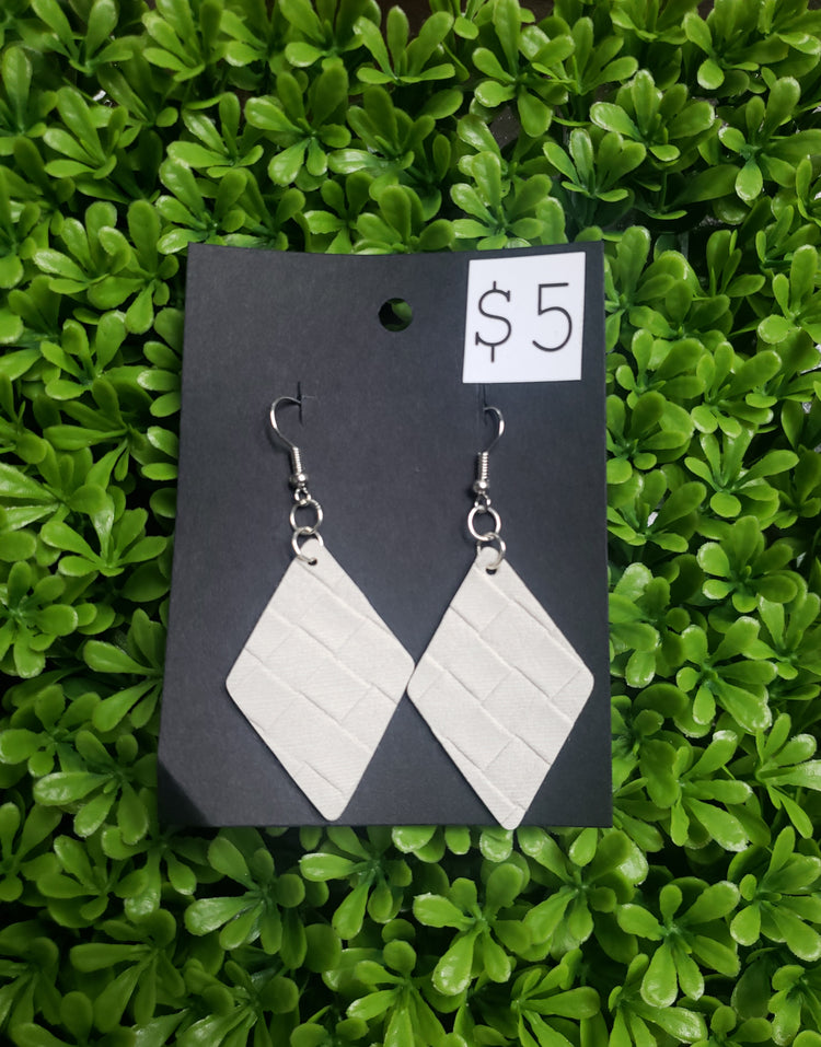 Faux Leather Diamond Dangle Earrings // Ready To Go