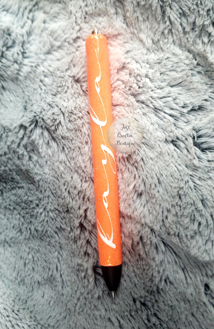 Glittered Pens / Regular/Fine Glitter // Custom One Color With Name // Sealed Glitter Pens