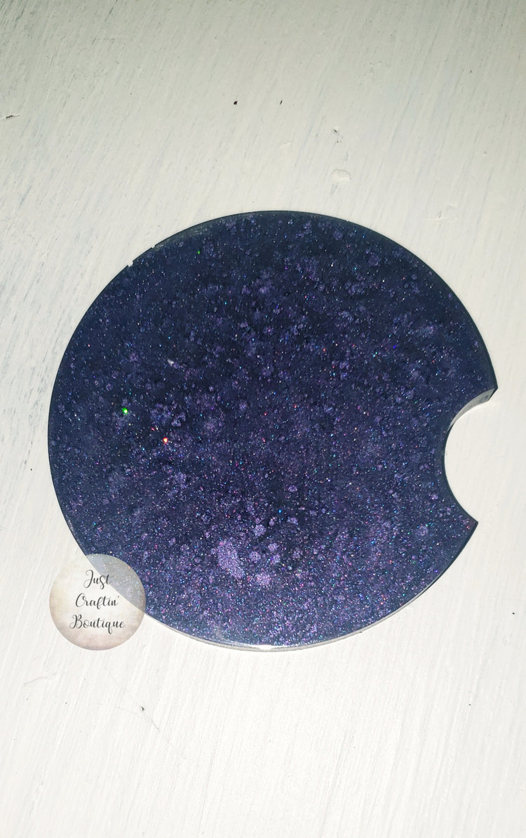 Glittered Resin Car Coasters // Custom Sealed Car Coaster