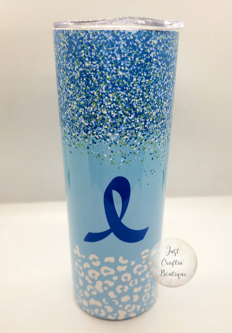 I Choose Hope / Blue Ribbon Tumbler // Prostate Cancer Awareness // Custom Sublimated Tumbler