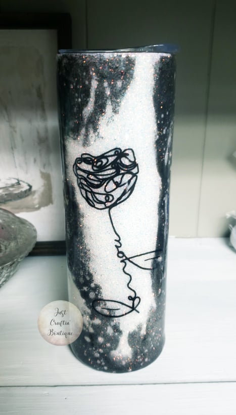 Be You Rose Glitter Sealed Power Sprayed Tumbler // Custom Tumbler