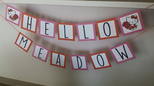 Hello [Name] Welcome Banner for Shower // Baby Shower Banner // Custom Banner Any Colors