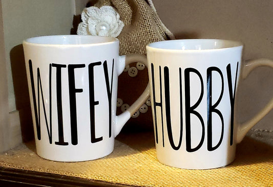 WIFEY / HUBBY // Custom Mug // Sublimated Wedding Mug Gift