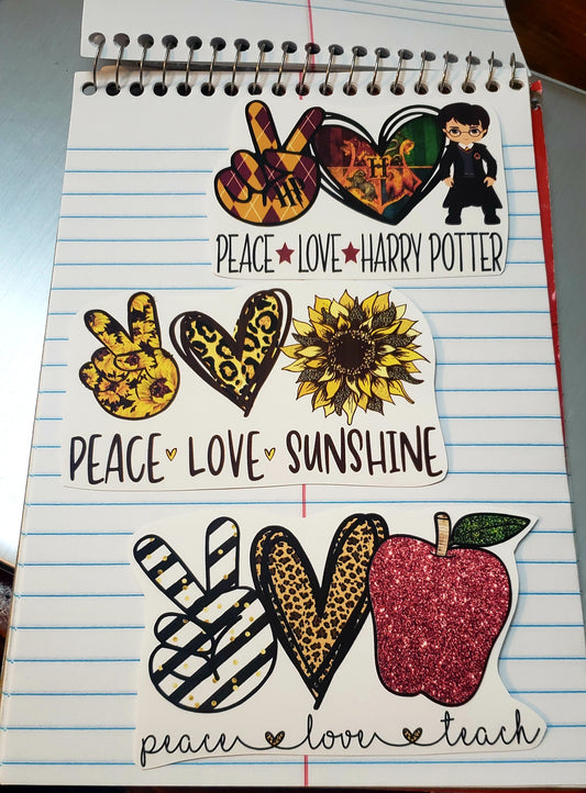 Peace Love Teach Sticker // Waterproof Sticker
