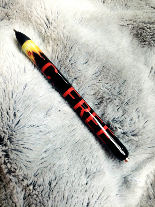 Custom Solid Fire Pen w/Name // Sealed Non-Glitter Pens
