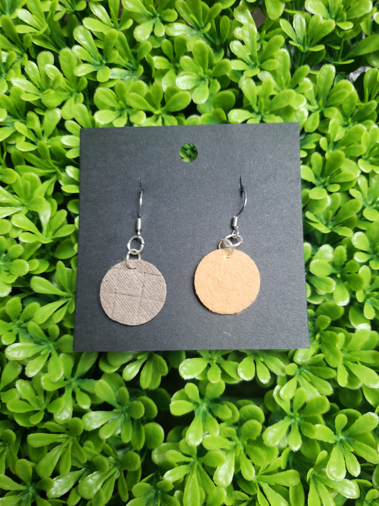 Faux Leather Circle Dangle Earrings // Ready To Go