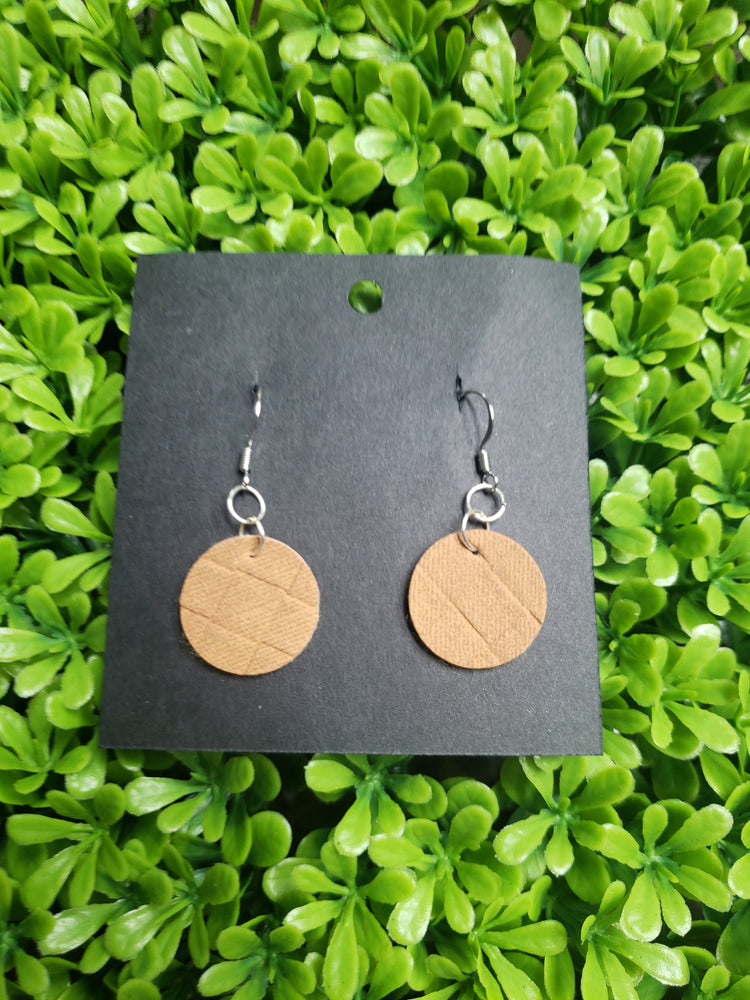Faux Leather Circle Dangle Earrings // Ready To Go