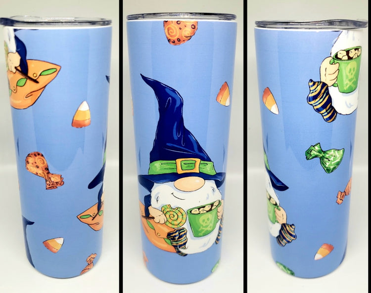Ready To Go Trick-Or-Treat Gnome Sublimated Tumbler // 20oz