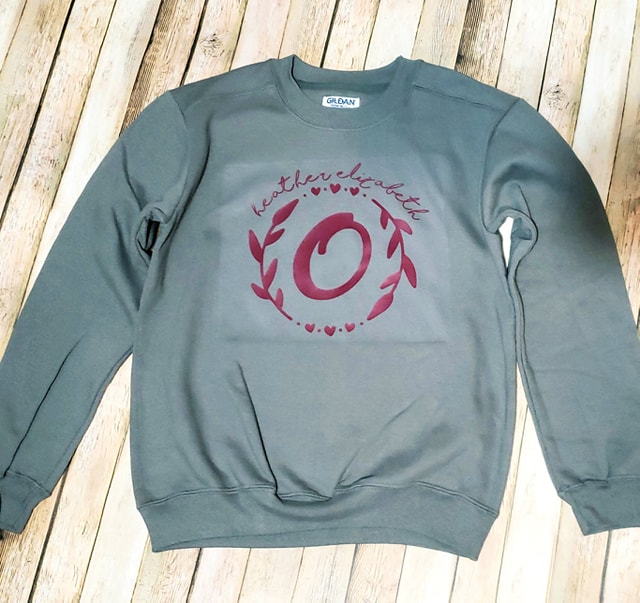 Initial Sweatshirt w/Name And Floral Border // Custom Sweatshirt