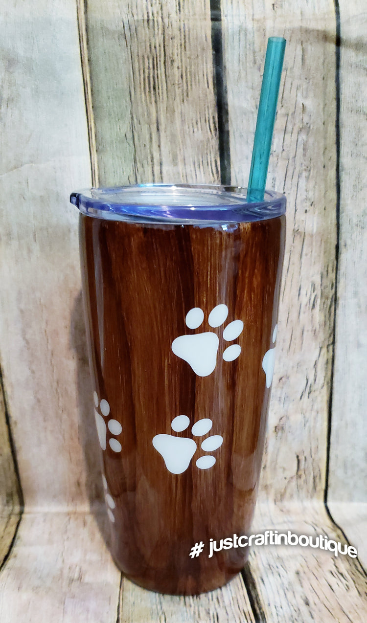 I Work Hard So My Dog Can Have a Better Life // Fur Mama Tumbler / Woodgrain Sealed Tumbler