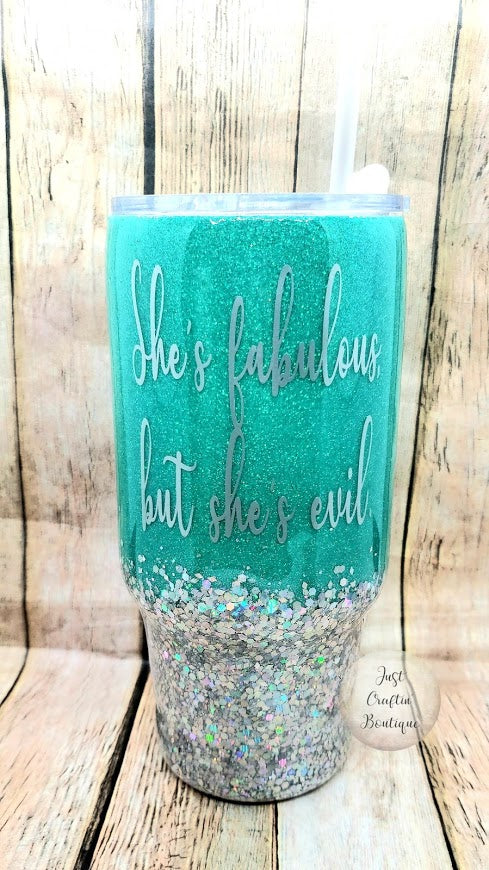 She's Fabulous, But She's Evil // Mean Girls Quote Two-Glitter Tumbler // Custom Sealed Tumbler