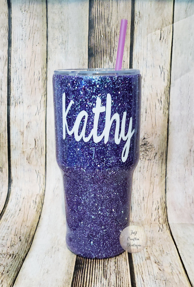 I have Two Titles Mom and Grandma and I Rock Them Both / w/Name Custom Solid Glitter // Glittery Sealed Tumbler
