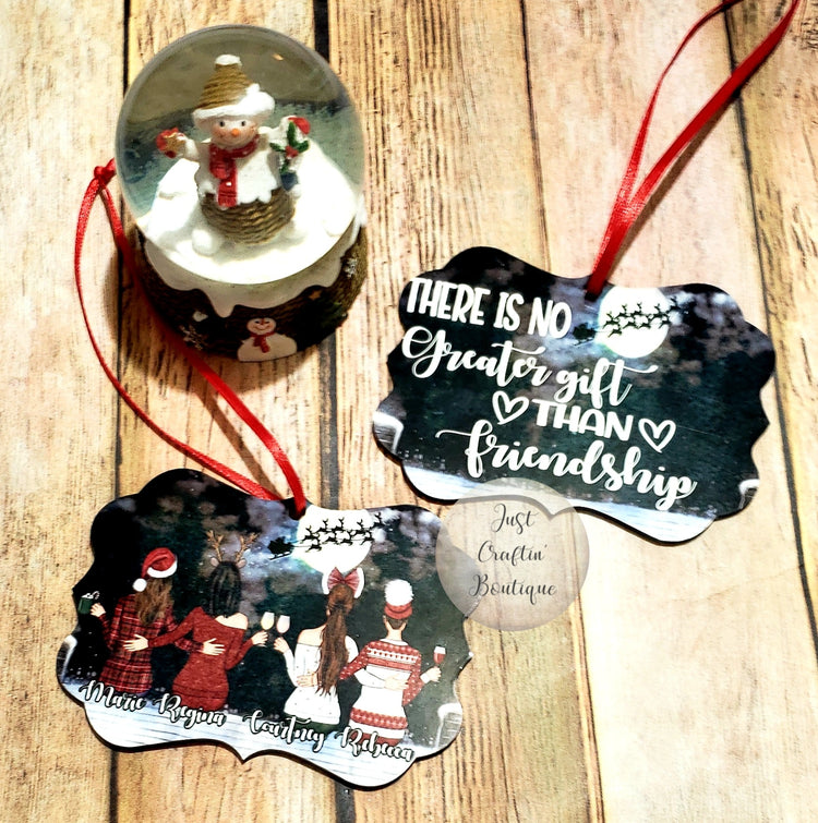 Custom Family // Friends Christmas Ornament // Christmas Tree Scene