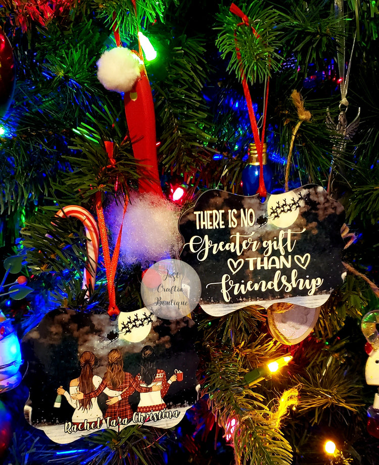 Custom Family // Friends Christmas Ornament // Christmas Tree Scene