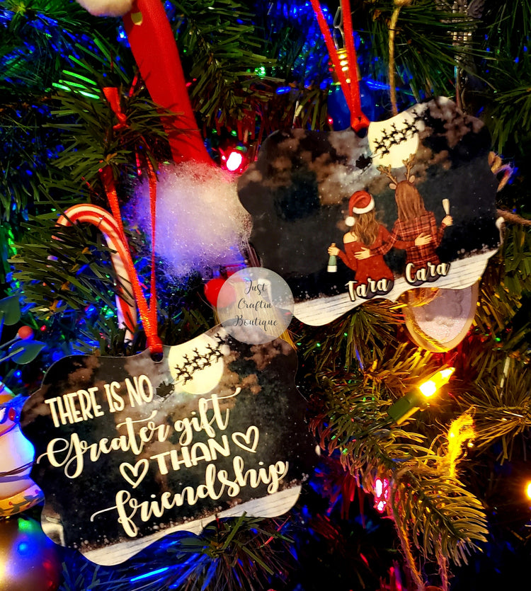 Custom Family // Friends Christmas Ornament // Christmas Tree Scene