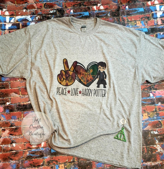 Peace Love Harry Potter // Custom Adult Shirt