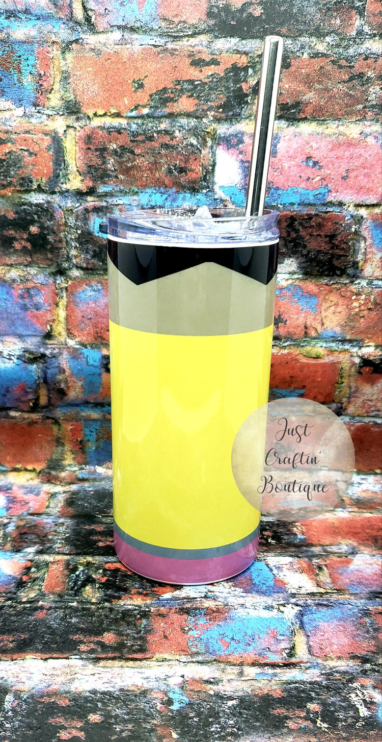 Pencil Tumbler // Custom Teacher Tumbler // Custom Sublimated Tumbler