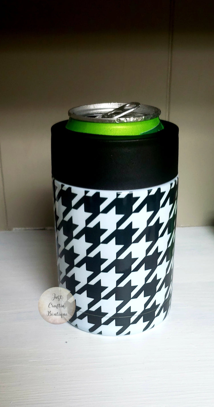 Custom Stainless Steel Insulated Monogram Tumbler // Houndstooth / Any Pattern