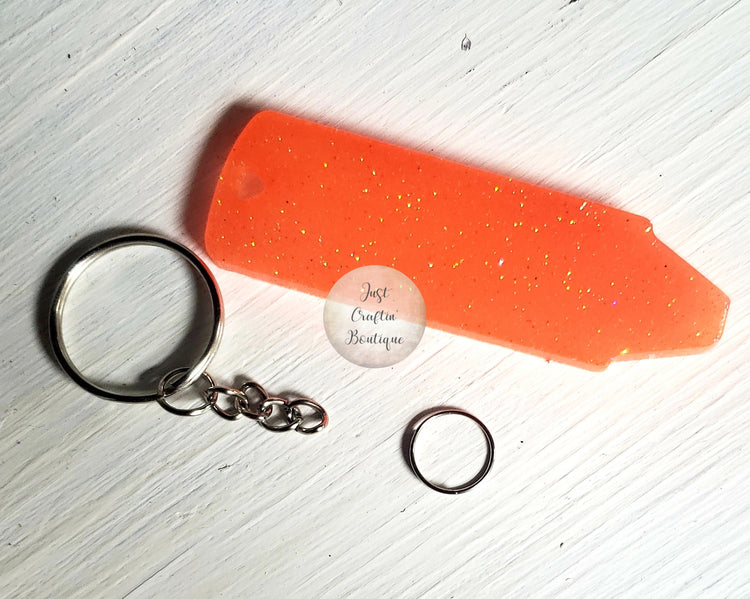 Glittery Crayon Keychain Blank w/ Hardware // Vinyl Blanks // Resin Blanks