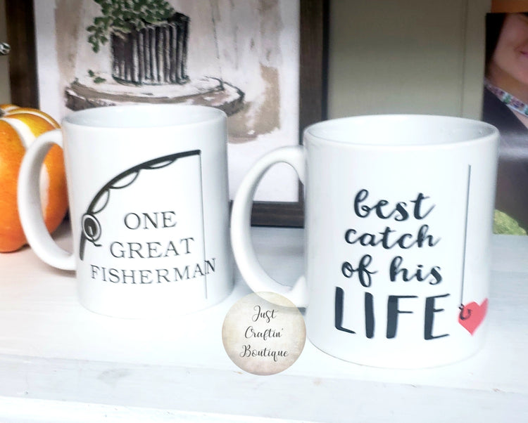One Great Fisherman / Best Catch of his Life // Custom Fishing Mug // Sublimated Wedding Mug Gift