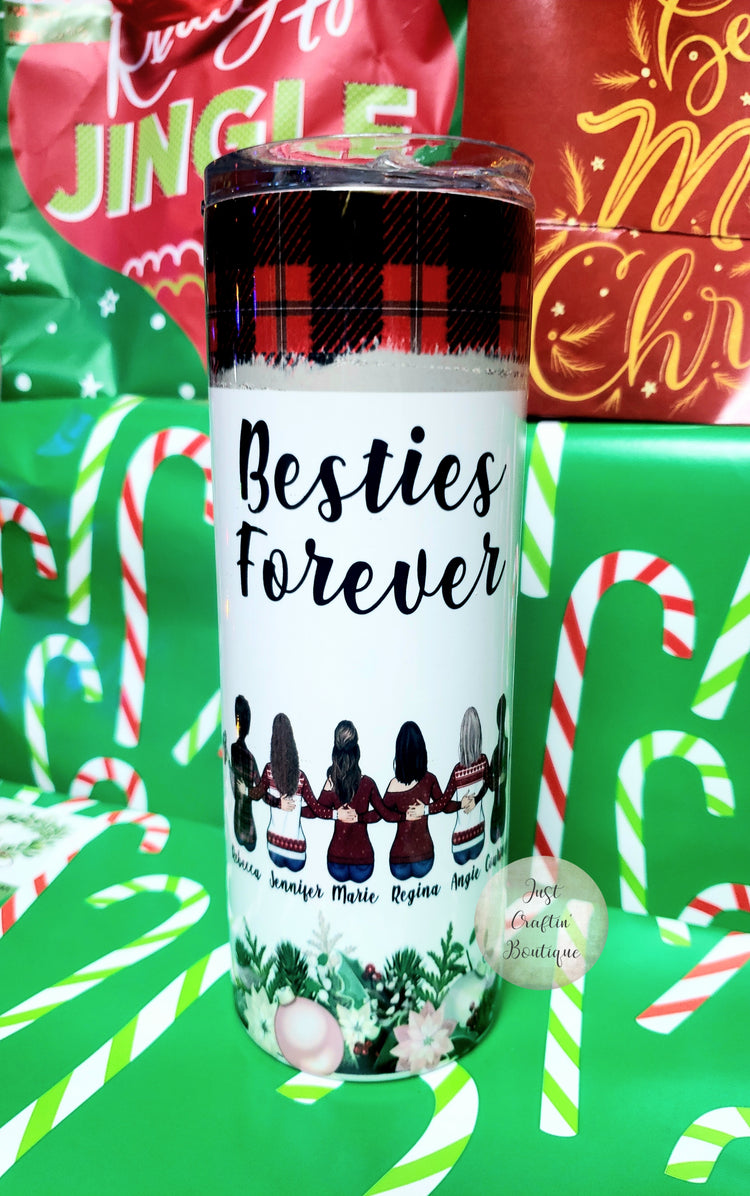 Besties Forever // Custom Friends Tumbler // Custom Sublimated Christmas Tumbler