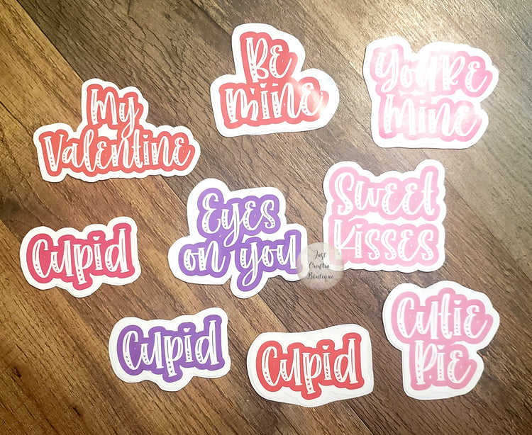 Sweet Sayings Valentine Stickers // Waterproof Sticker