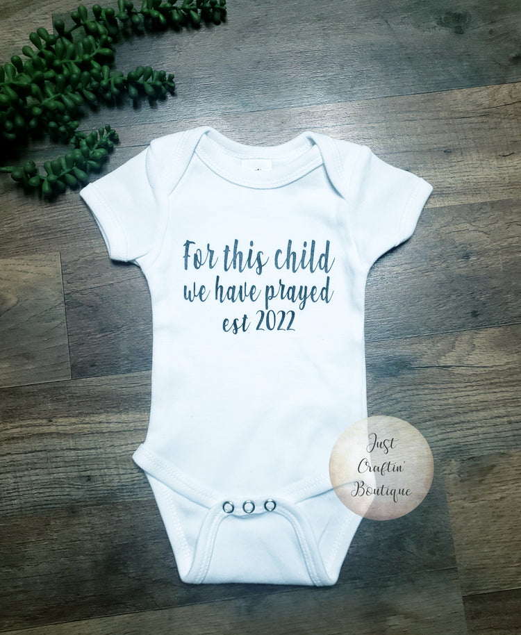 For This Child We Have Prayed Romper // Custom Blessed Romper