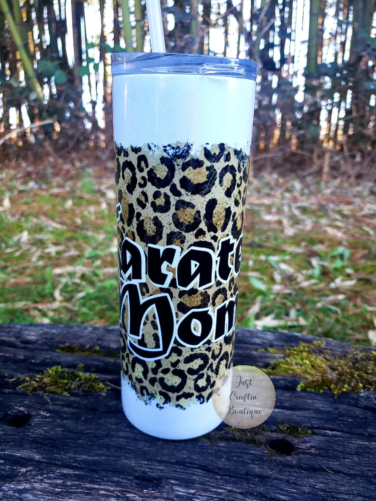 Karate Mom // Custom Mom Tumbler // Shimmery 20oz Tumbler // Sublimation Tumbler