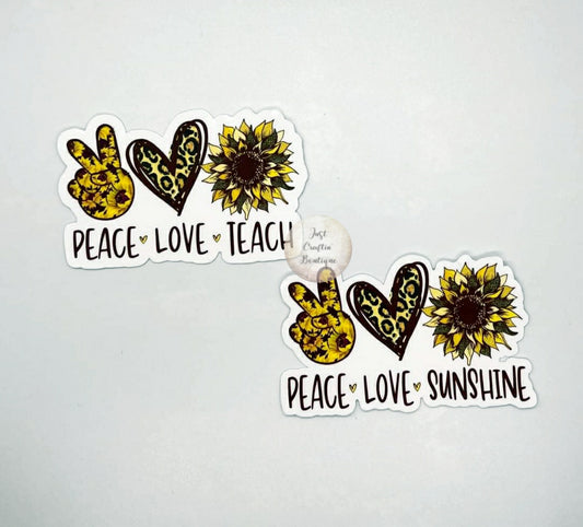 Peace Love Sunshine Sticker // Waterproof Sticker