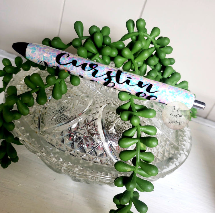 Glitter Pens / Chunky Glitter // Custom One Color With Name // Sealed Glitter Pens