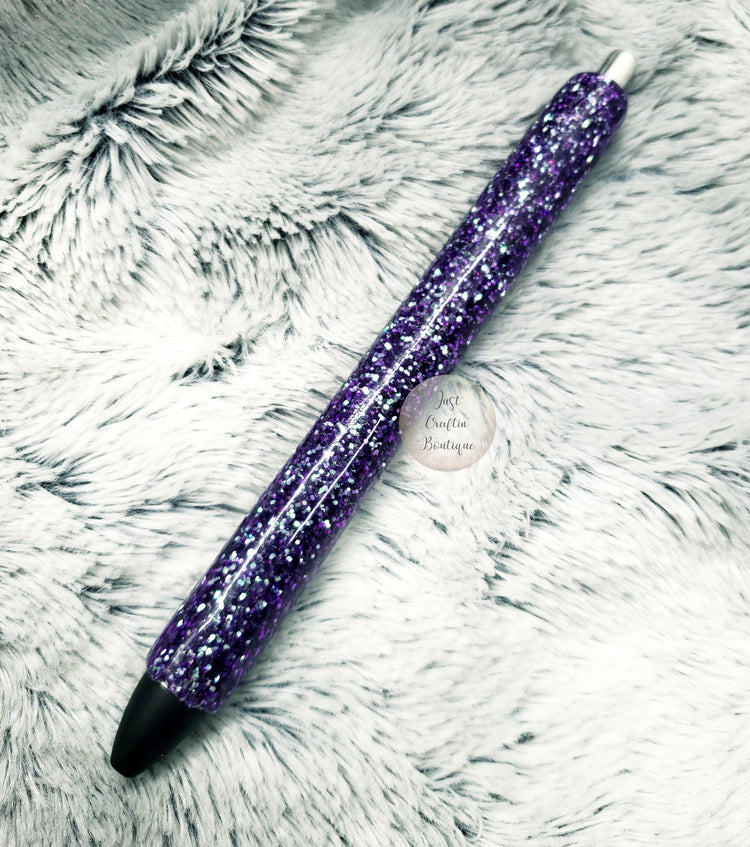 Color Shifting Glittered Pens // Custom One Color With Name // Sealed Glitter Pens