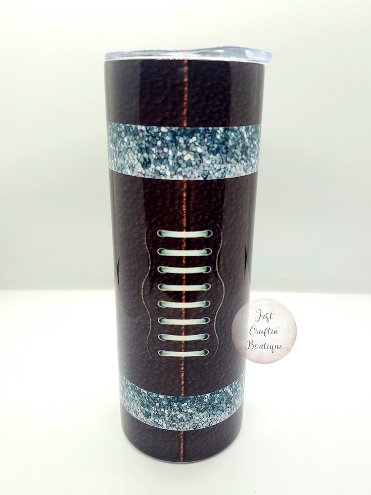 Football w/Glitter // Custom Sublimated Tumbler