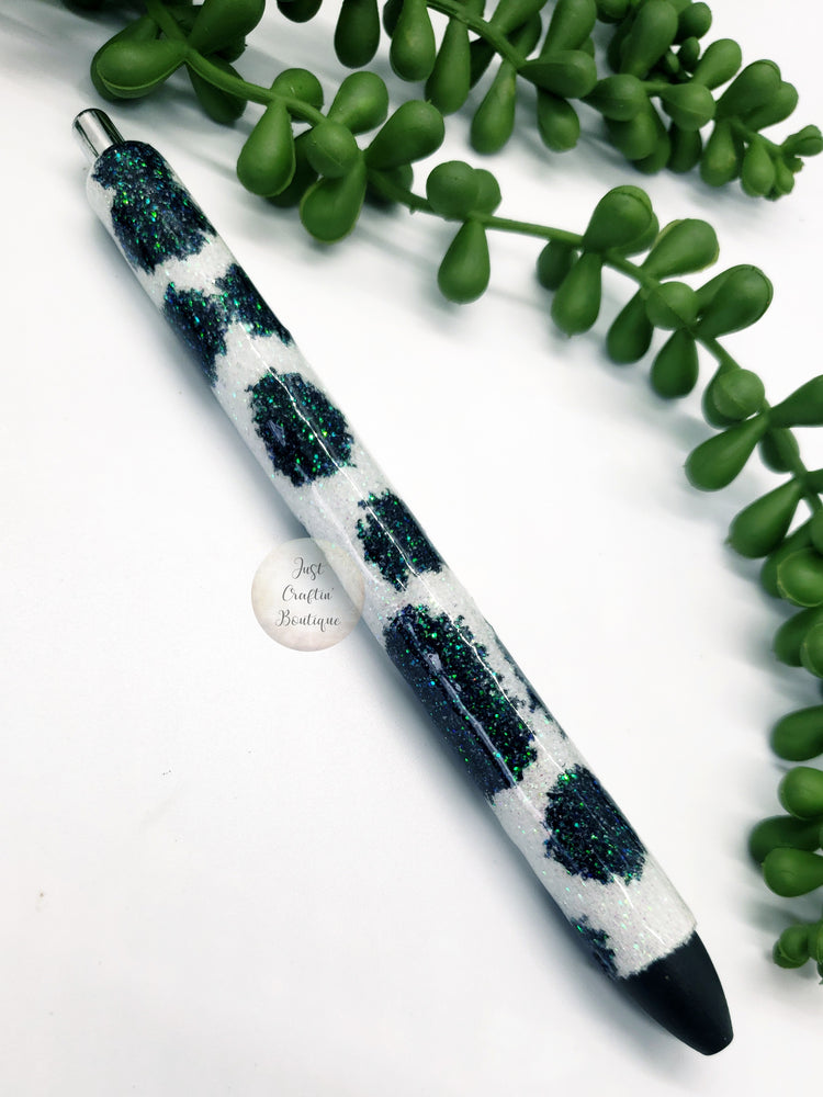 Cow Print Epoxy Glitter Pen  Glitter pens, Custom pens, Cow pen