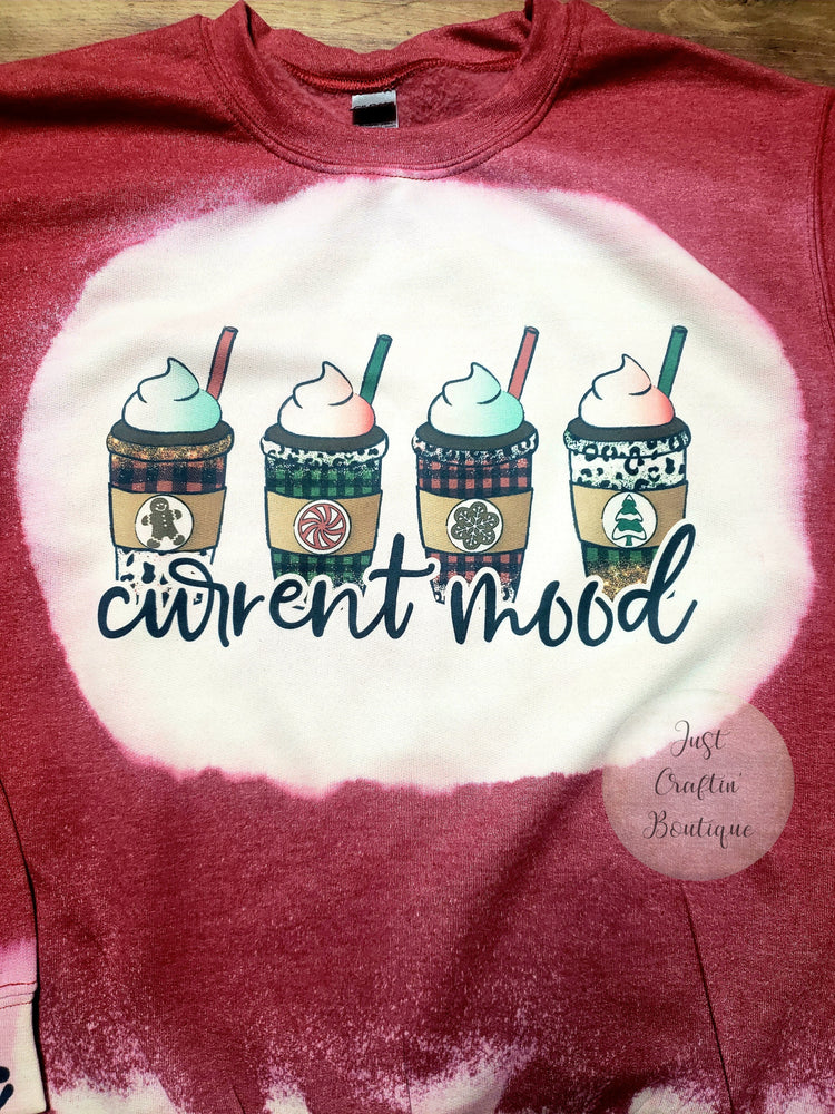 Current Mood Christmas Coffees w/Leopard Bleached Sweatshirt // Christmas Sweater