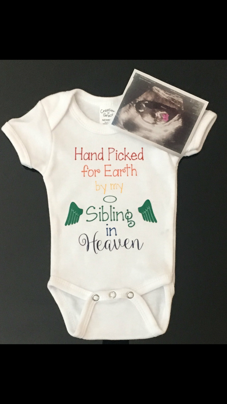Hand Picked For Earth by my [Nana/Dad/Sister/etc] in Heaven // Custom Blessed Romper