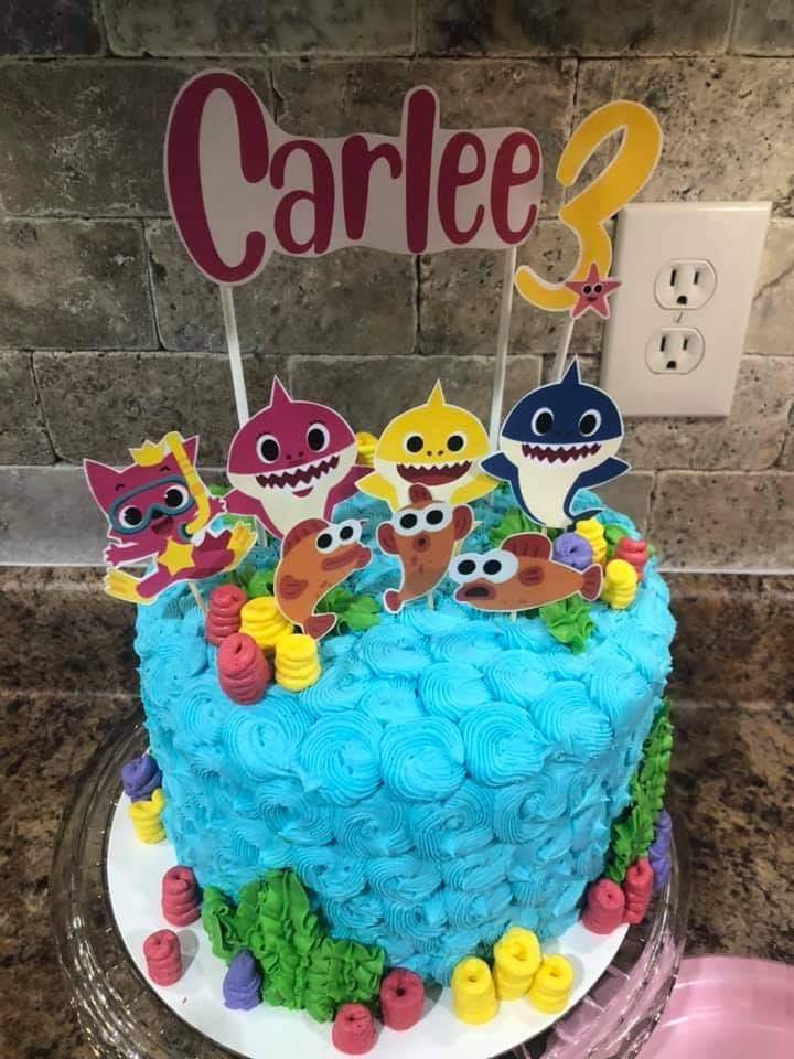Shark Family Cupcake Toppers // Birthday Party Decor // Custom Cake Topper