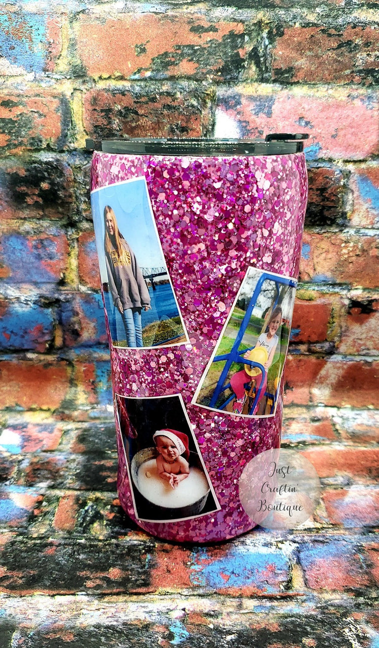 Custom Memory Photo Tumbler / Glitter Sealed Tumbler