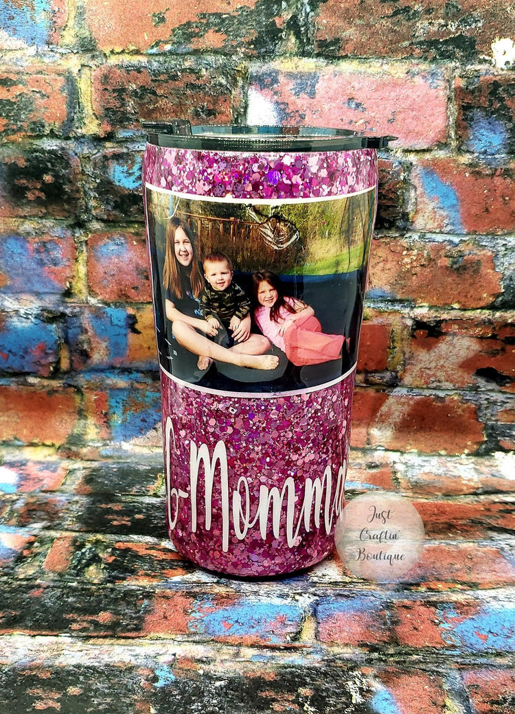 Custom Memory Photo Tumbler / Glitter Sealed Tumbler