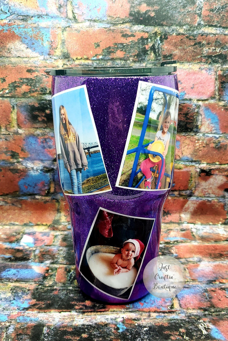 Custom Memory Photo Tumbler / Glitter Sealed Tumbler