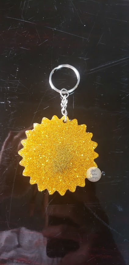 Sunflower Keychain // Custom Keychain